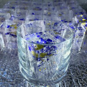 Cubo de Hielo con 2 Colores Oro Comestible